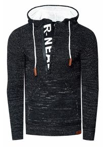 Rusty Neal 1/2 Zip Grobstrick Slim Fit Kapuzen-Pullover