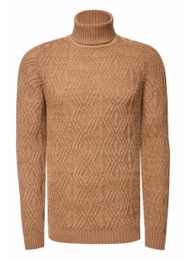 Rusty Neal Melierter Grobstrick Rollkragen-Pullover