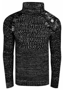 Rusty Neal Side Button-Placket Grobstrick Rollkragen-Pullover
