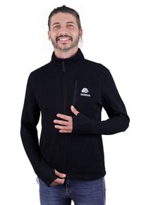 GUGGEN Mountain Herren Fusion Fleecejacke Wanderjacke Schwarz