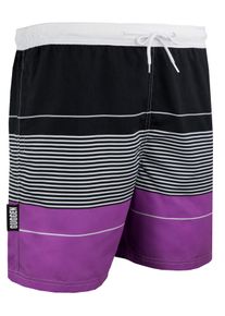 GUGGEN Mountain Herren Badehose mit Muster Streifen Lila