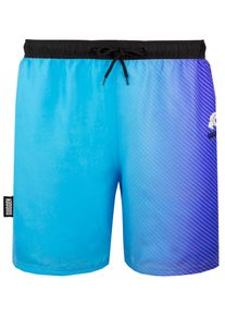 GUGGEN Mountain Herren Badehose mit Muster Streifen Blau Lila