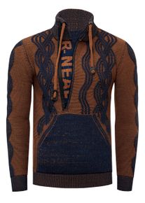 Rusty Neal 1/2 Zip Pullover im Kontrast Design