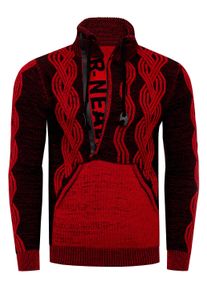 Rusty Neal 1/2 Zip Pullover im Kontrast Design