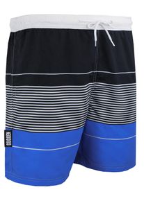 GUGGEN Mountain Herren Badehose mit Muster Streifen Blau