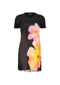 Desigual Schwarzes Baumwollkleid f&uuml;r Frauen
