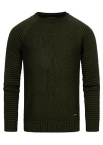 Rusty Neal Schwerer Biker Grobstrick Rundhals-Pullover
