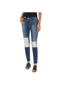Met Lange Denim-Hose mit Trageeffekt und schmal geschnittenen S&auml;umen 10DB50350 woman