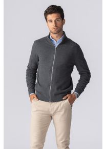 Pullover-Cardigan mit Rei&szlig;verschluss &ndash; Anthrazit-Melange