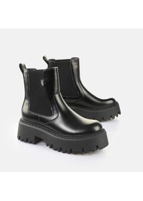 Buffalo Aspen Chelsea Damen Schwarze Stiefel