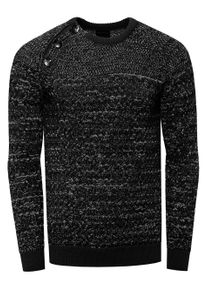 Rusty Neal Side Button-Placket Rundhals-Pullover