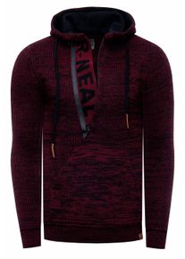 Rusty Neal 1/2 Zip Grobstrick Slim Fit Kapuzen-Pullover