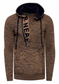 Rusty Neal 1/2 Zip Grobstrick Slim Fit Kapuzen-Pullover