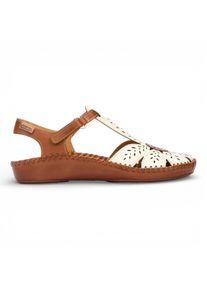 Pikolinos Damen-Keilsandalen aus hellbraunem Leder mit Polsterung - P-Vallarta
