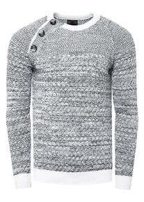 Rusty Neal Side Button-Placket Rundhals-Pullover