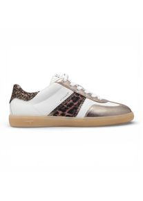 Tamaris Damen-Sneaker aus wei&szlig;em Leopardenleder