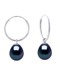 Ohrringe aus Silber 925, rhodiniert und echten S&uuml;&szlig;wasserperlen, Birne 8-9 mm