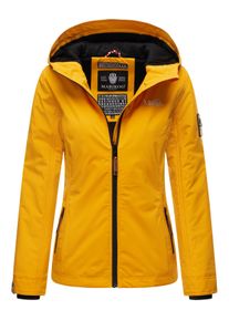 Marikoo Damen &Uuml;bergangsjacke leichte wind- und wasserabweisende Jacke mit Kapuze Gelb