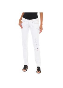 Met Lange Denim-Hose mit Ripstop-Effekt und schmalen S&auml;umen E014152 woman