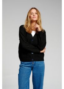 Strickstrickjacke - Schwarz