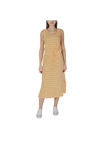 B.Young Gestreiftes Midi-Kleid mit Kordelzug in der Taille
