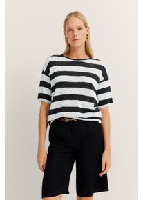 Bugatti Damen Sommerpullover aus leichtem Baumwolle-Leinen-Mix