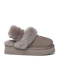 EVER AU Damen Leder Hausschuhe Mit Zwei Abnehmbaren Riemen - Fantail