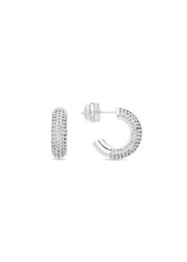 Luxenter Ohrringe mit 17 mm Durchmesser, silberfarben und mit brillantgeschliffenen Zirkonia &ndash; Niras