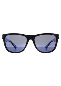 Polaroid Square Unisex Matt Schwarz Blau Blau Spiegel Polarisiert PLD 2138/S