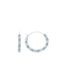 Luxenter Ohrringe aus 925er Sterlingsilber mit Aquamarin-Zirkonia, rhodiniert &ndash; Deli