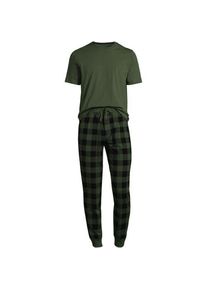 LANDS' END Pyjama-Set aus Baumwoll-Jersey, Herren,  Gr&uuml;n, Baumwoll-Mischung, by Lands' End