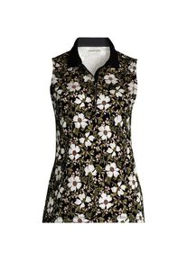LANDS' END &Auml;rmelloses Supima-Poloshirt, Damen,  Schwarz, Baumwolle, by Lands' End