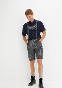 bonprix Trachtenhose aus Lederimitat, grau, Gr.62, Traditionelle Trachtenhose in Lederoptik