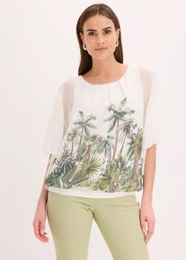 bonprix Chiffonbluse mit Untertop, wei&szlig;, Gr.48, Elegante Chiffonbluse mit intergriertem Top im Tropical Design