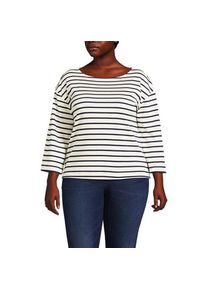 LANDS' END Supima&reg; Shirt mit 3/4-Glocken&auml;rmeln, Damen,  Wei&szlig;, Baumwolle, by Lands' End