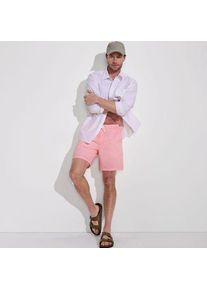 LANDS' END Seersucker-Badeshorts mit Hydroliner, 18 cm, Herren,  Orange, Elasthan/Polyester-Mischung, by Lands' End
