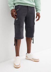 bonprix Long-Bermuda mit Cargotaschen in Regular-Fit, grau, Gr.62, Schicke Long-Stretch-Bermuda mit coolen Cargotaschen und Design, 97% Baumwolle