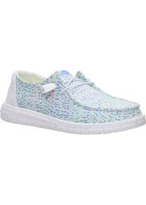 HEYDUDE Wendy Stretch Polyester Damen Loafers Wei&szlig;/Mehrfarbig