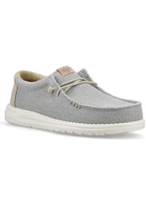 HEYDUDE Wally Geflochtene Polyester Herren Flanell Grau/Olive Grau Mokassinschuhe