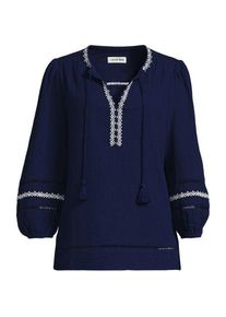 LANDS' END Musselin-Schlupfbluse mit 3/4-&Auml;rmeln, Damen,  Blau, by Lands' End