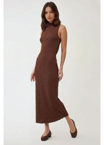 Strukturierter Halsband Bodycon Maxikleid