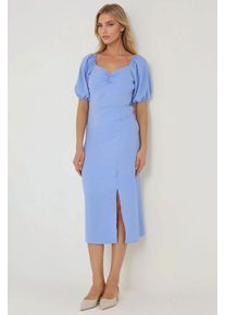 Schmal geschnittenes Maxikleid mit Herzkragen