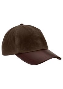ROMNEYS Wachscap mit Lederschirm braun