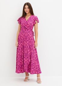 bonprix Wickelkleid, lila, Gr.50, sommerliches Wickelkleid mit modischem Print