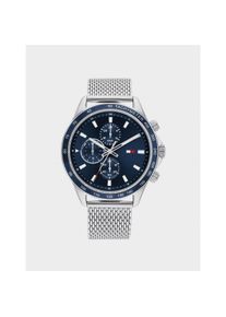 Zubeh&ouml;r Tommy Hilfiger Miles Chronograph Mesh-Armbanduhr in Navy-Silber