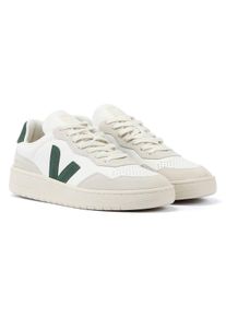 Veja V-90 Leder M&auml;nner Wei&szlig;/Gr&uuml;n Turnschuhe