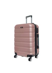 Novel Reisekoffer, Ros&eacute;gold, Metall, Kunststoff, 48x77x29 cm, Zahlenschloss, h&ouml;henverstellbarer Teleskopgriff, 360&deg;-Rollensystem, Tragehenkel, Netzfach, Freizeit, Koffer & Taschen, Koffer
