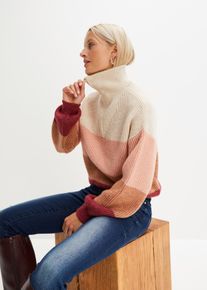 bonprix Troyer Pullover, beige, Gr.44/46 (L), modischer Troyer-Pullover mit Rei&szlig;verschluss