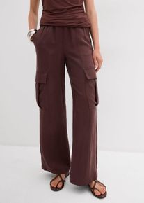 bonprix Cargohose aus flie&szlig;endem Lyocell-Mix, braun, Gr.44, im modernen Schnitt, aus Viskose