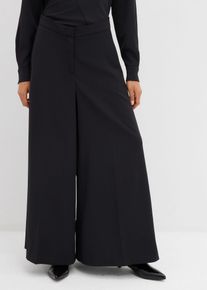 bonprix Weite flie&szlig;ende Hose mit Komfortbund, schwarz, Gr.40, Flie&szlig;ende Hose mit volumin&ouml;sem weitem Bein und Haken- sowie Riegelverschluss und Rei&szlig;verschluss